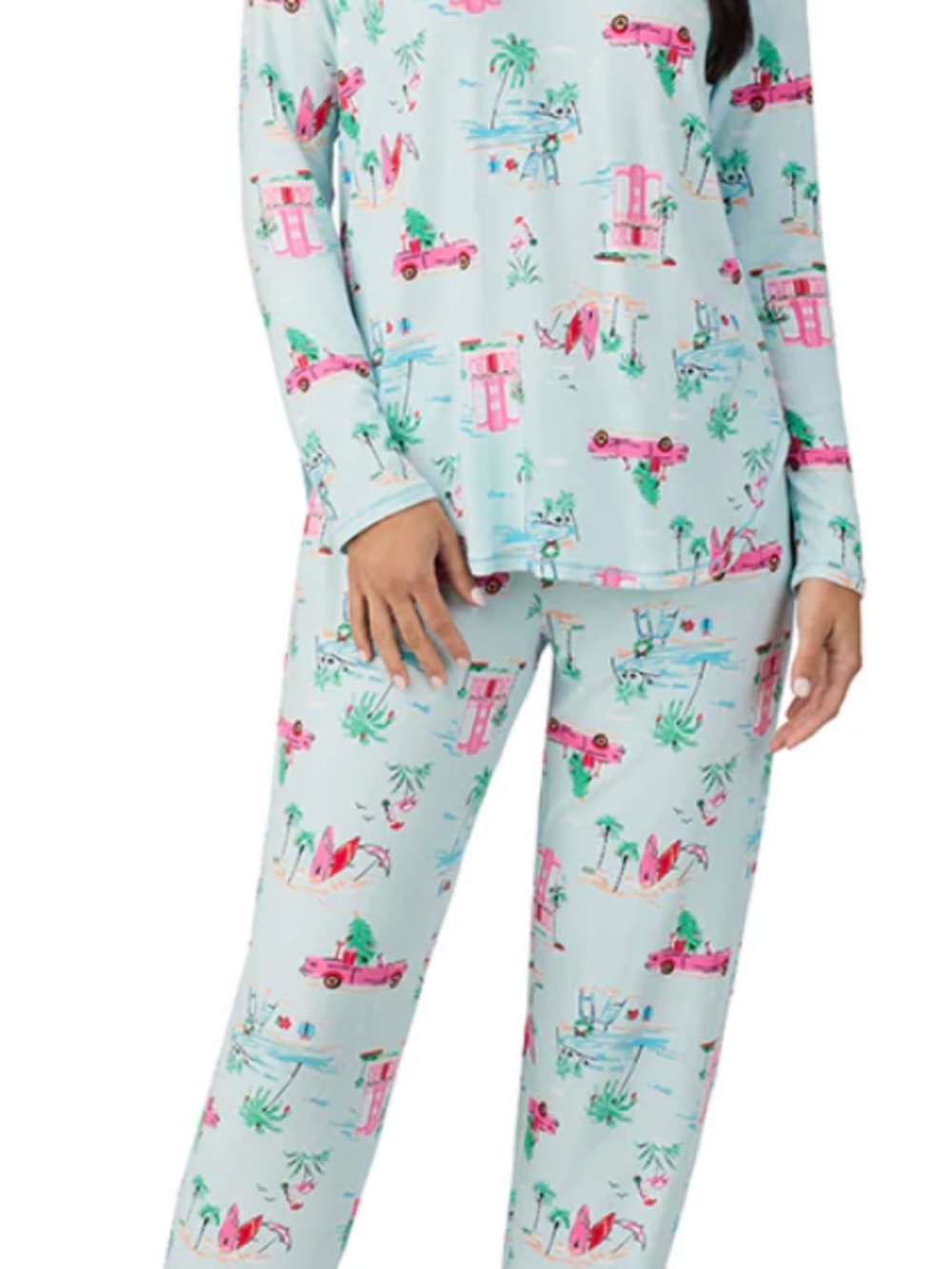 Guddl Duds Brushed Sweater Knit Long Sleeve Top with Jogger 2-Pc Pajama Set